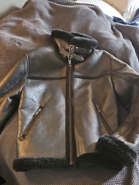 The Kooples Other - The Kooples Black Suede Shearling Jacket